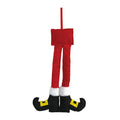 New Christmas Door Decoration With Bow Christmas Tree Santa Claus And Elf Leg Ornament Holiday Home Scene Decor