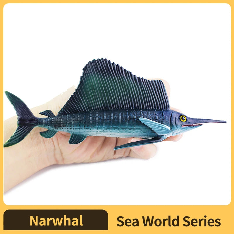 Sea Animal Worldl animal figurines Sailfish Mode Cake Toppers Desktop Decoration Imitation Ornament Party Favors Toys
