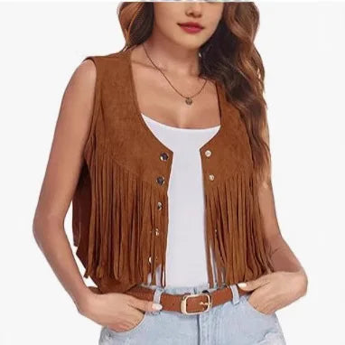 Elegant Women's Evening Dresses Short Fringe Vest Button Design Slim Fit Formal Party Wear