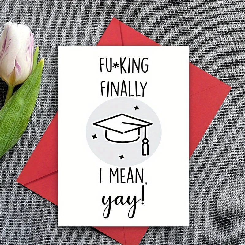 1 funny graduation card, suitable for him or her, an inspirational card sent by a friend, a fun gift for graduation day,
