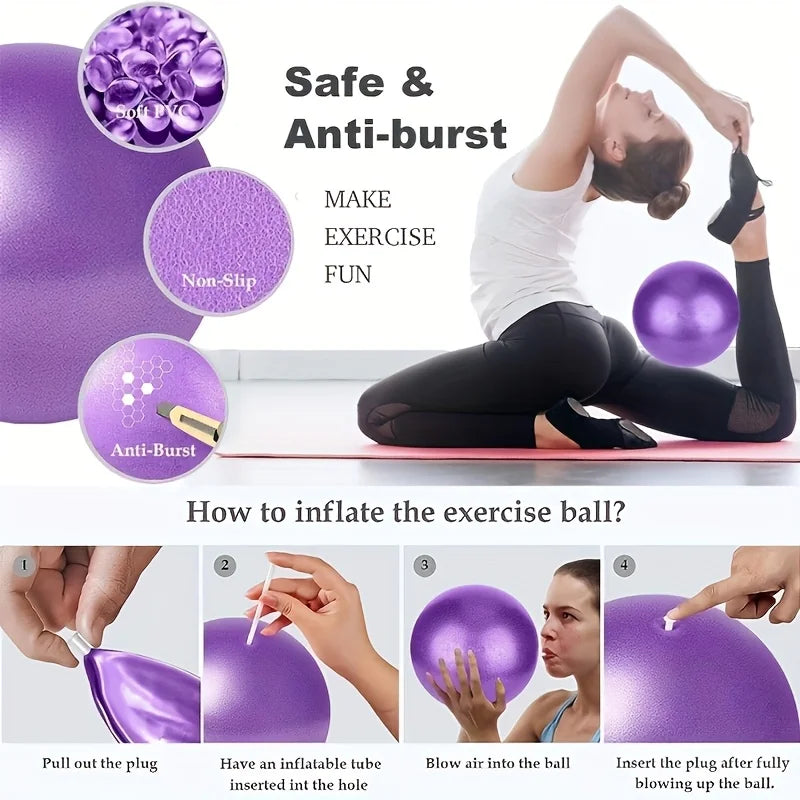 7Pcs/Set Pilates Ring Set, Magic Circle, Explosion-Proof Pilates Mini Ball, High Elastic Resistance Band, Yoga Wheat Tube Bal