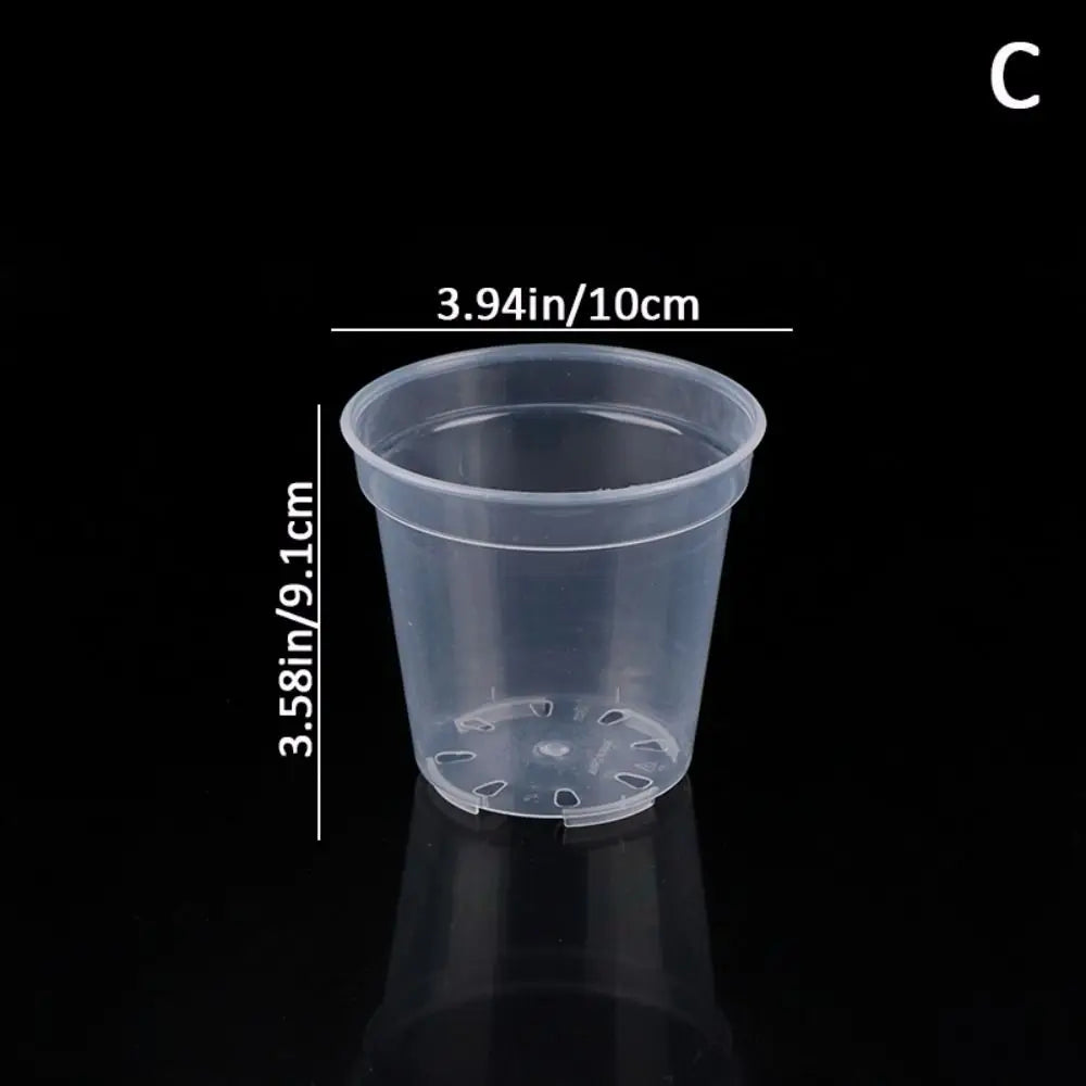 New DIY Planter Pot Transparent Large Capacity Round Starting Pot Plastic Anti-Deformation Orchid Nursery Container Home