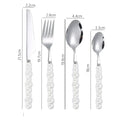 4Pcs/Set Luxury Dinnerware Stainless Steel Spoon and Fork Ceramic Pearl Handle Western Silver Cutlery High-looking Tableware