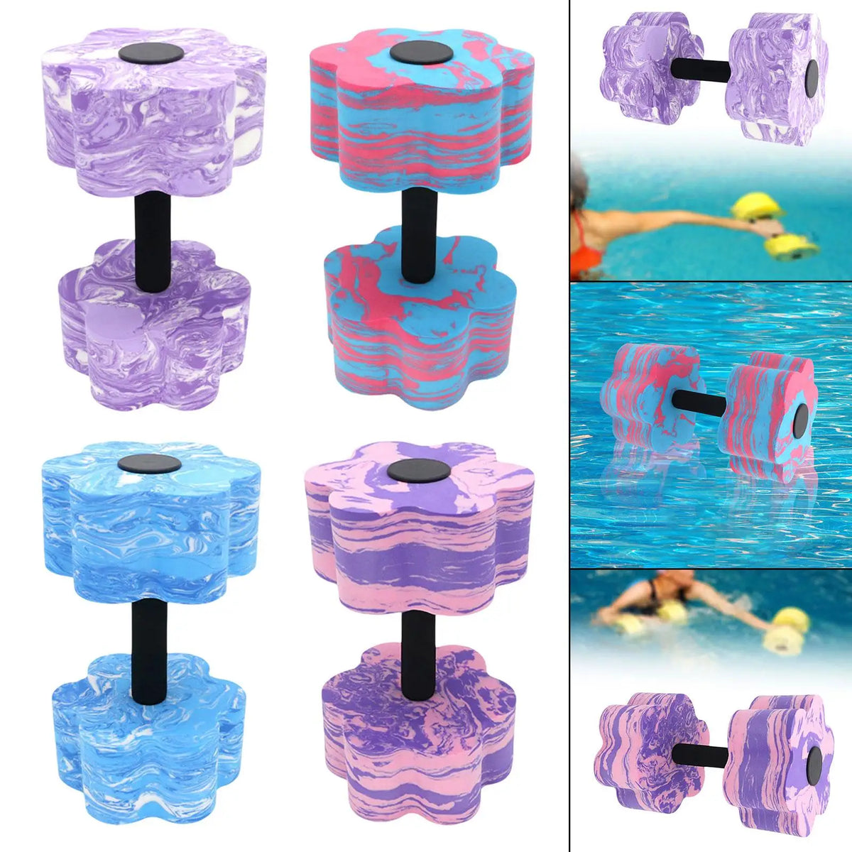 Aquatic Exercise Dumbbell for Men Women Pool Resistance Swim Training Equipment Swimming Accessories EVA Foam Water Dumbbell