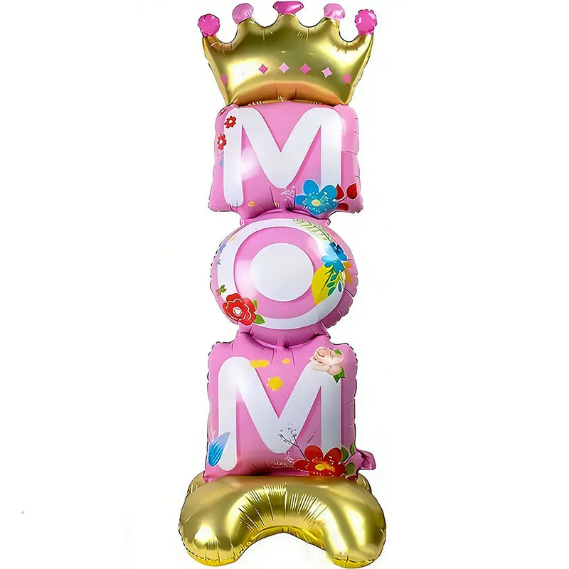 Mother Day Balloon Mom Standing Aluminum Balloon Happy Mother Day Foil Balloons Pink Great Mom Day Birthday Party Decoration