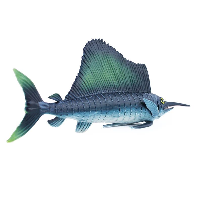 Sea Animal Worldl animal figurines Sailfish Mode Cake Toppers Desktop Decoration Imitation Ornament Party Favors Toys