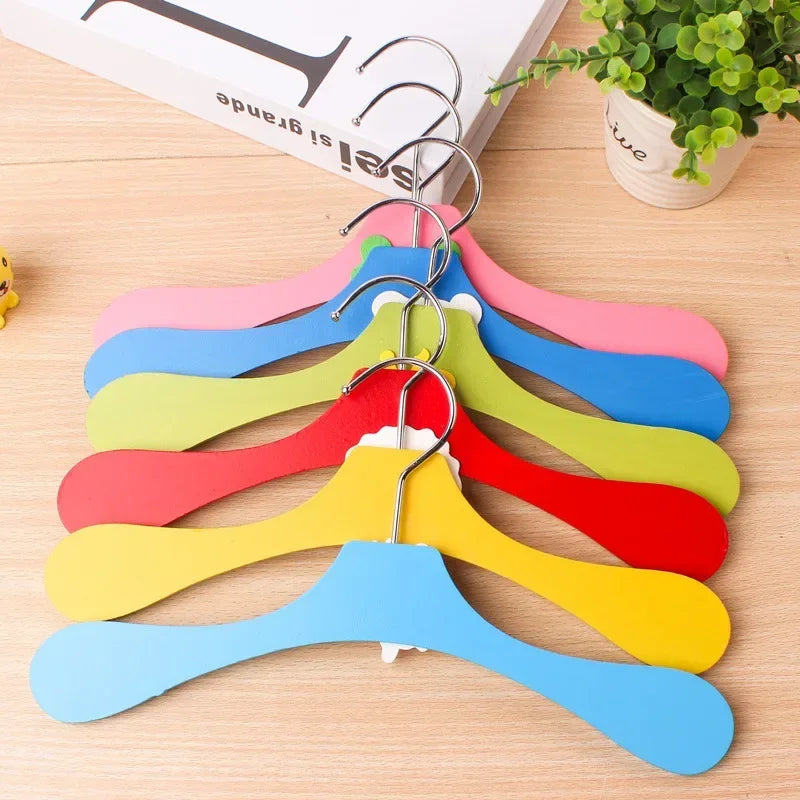 Cartoon Wooden Baby Clothes Hangers,Closet Costume Rack,Mini Kids Toddler Closet Organizer Room Decor for Children Present
