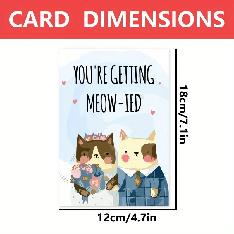 1PC Funny Wedding Anniversary Card Cute Cat Couple Greeting Card for Wife And Husband