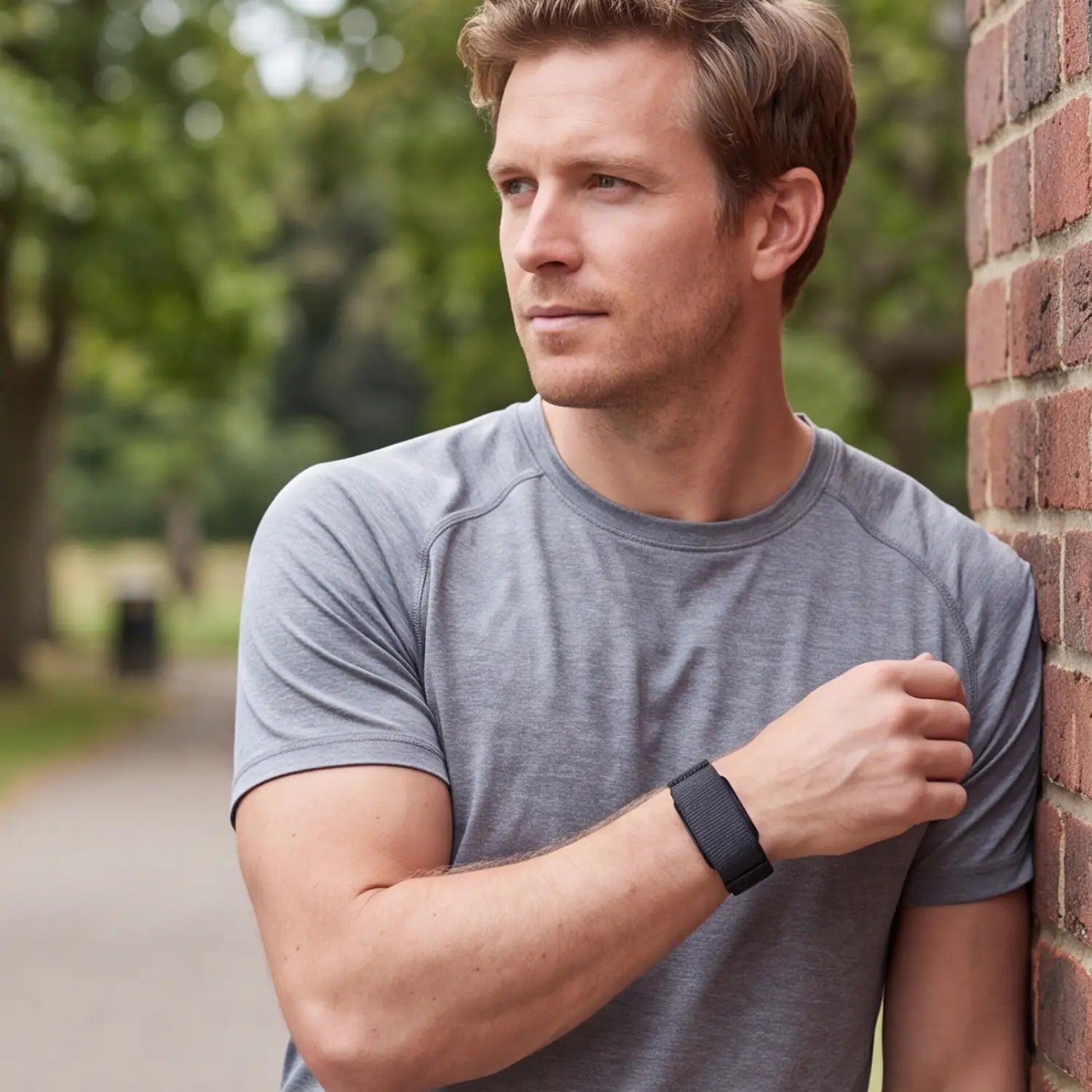 Black breathable replacement strap made of nylon worn on wrist for Cirqa smart band adjustable sport watch strap.