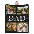 Fathers Day Gifts Personalized Custom Blanket Customizable Photos Throw Blankets For Dad Birthday Present From Daughter or Son