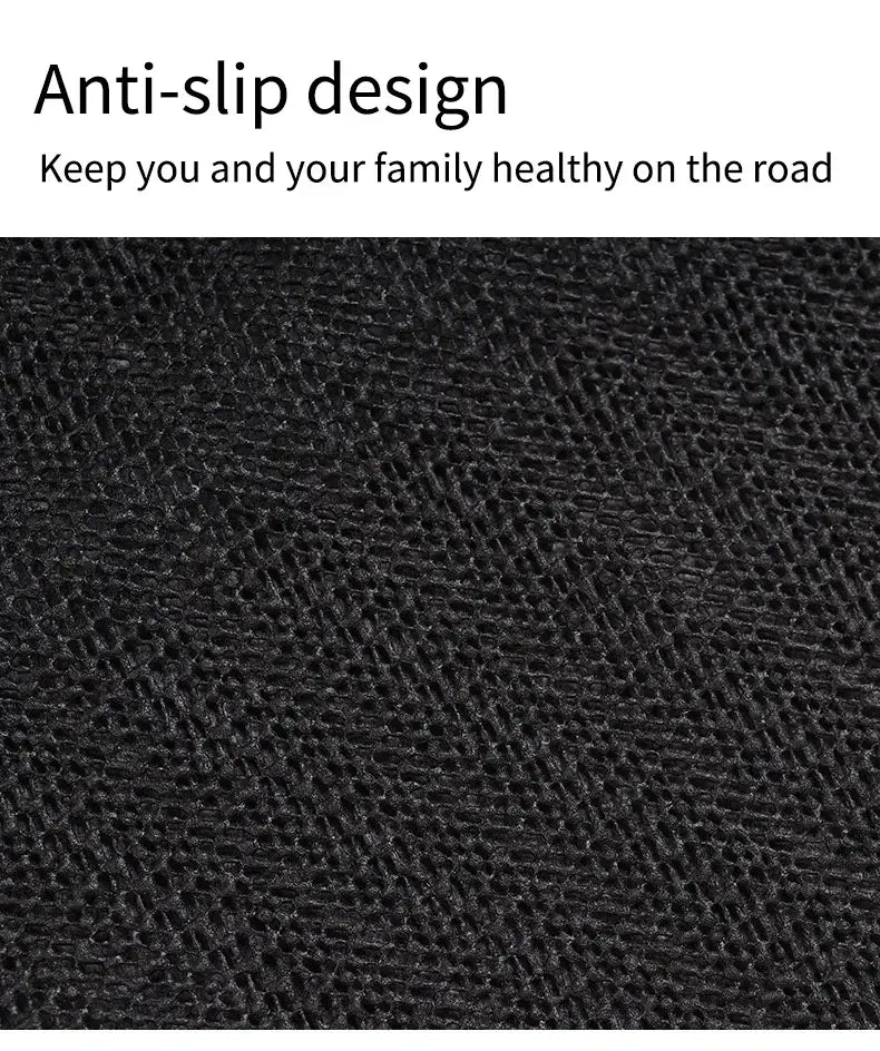 Juego de alfombrillas para el piso del automóvil con rombos negros para la parte delantera y trasera, con tapetes antideslizantes negros texturizados y una superficie de tela duradera tejida.