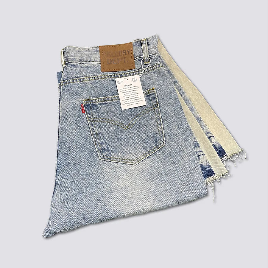 Denim Bell-bottoms Washed And Worn Patchwork Jeans