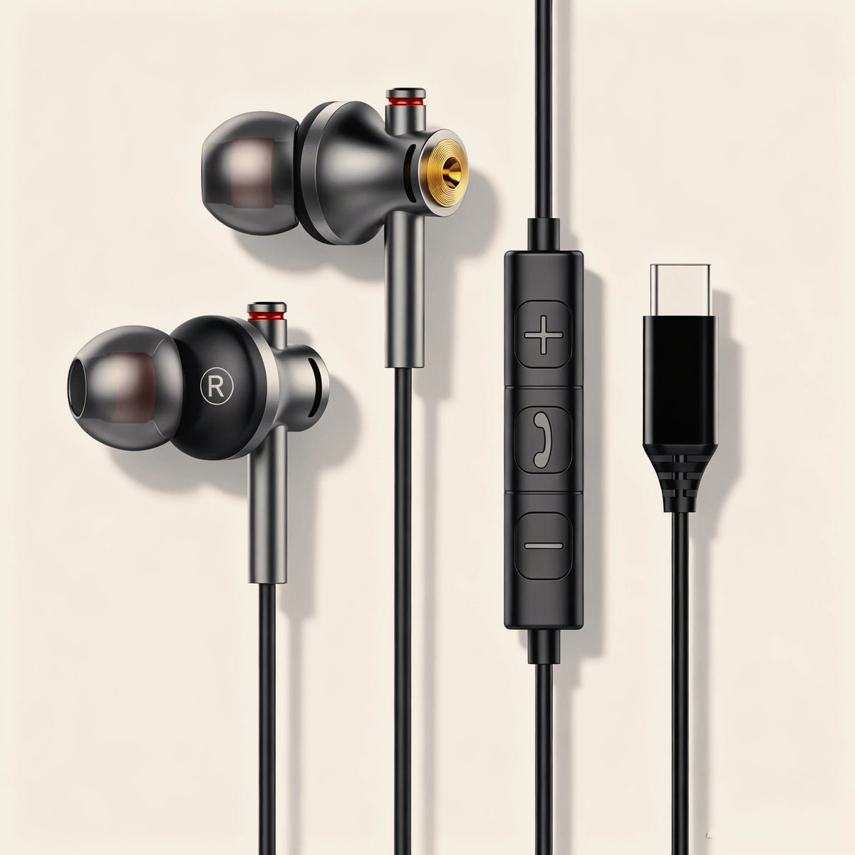 Wired In‑Ear Headphones with USB‑C & 3.5mm Dual Port, Dolby Audio Noise‑Reduction Earbuds, Portable Gaming & Music Earphones