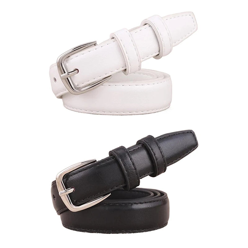 Women Belts PU Leather Simple Metal Buckle Belt Girls Dress Jean Pants Waistband Belts For Lady High Quality Ladies Dress Belt