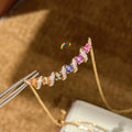 S925 Sterling Silver Necklace, Evening Dress Accessory, colorful Zircon Necklace, Noble and colorful Gemstone Necklace for Women