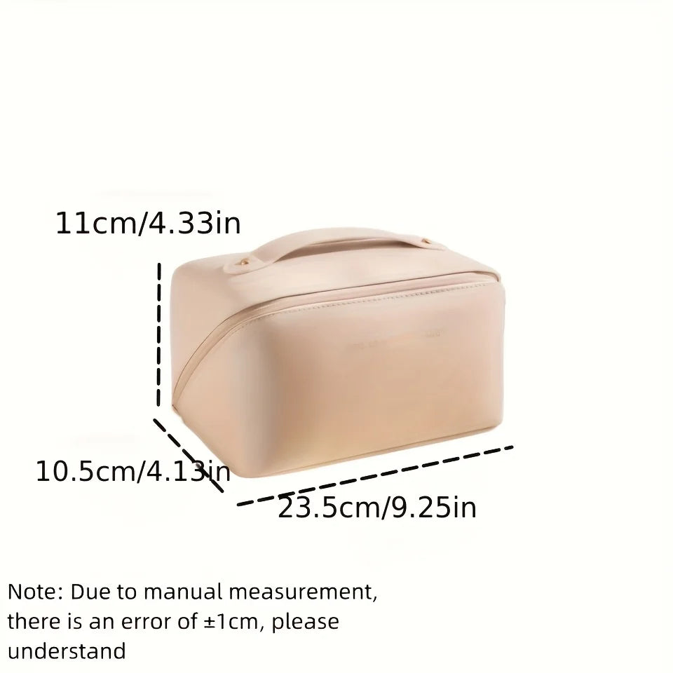 Large Travel Cosmetic Bag For Women Leather Makeup Organizer Female Toiletry Kit Bags Make Up Case Storage Pouch Luxury Lady Box