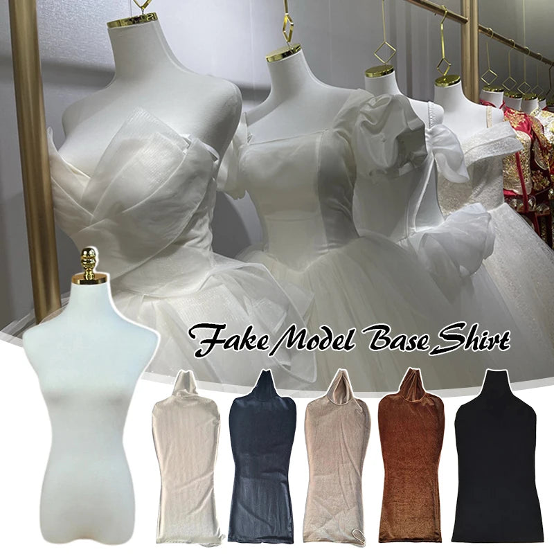Wedding Dress Women's Mannequin Body Cover Display Replacement Dress Form Velvet Upper Body Makeup Bottoming Shirt