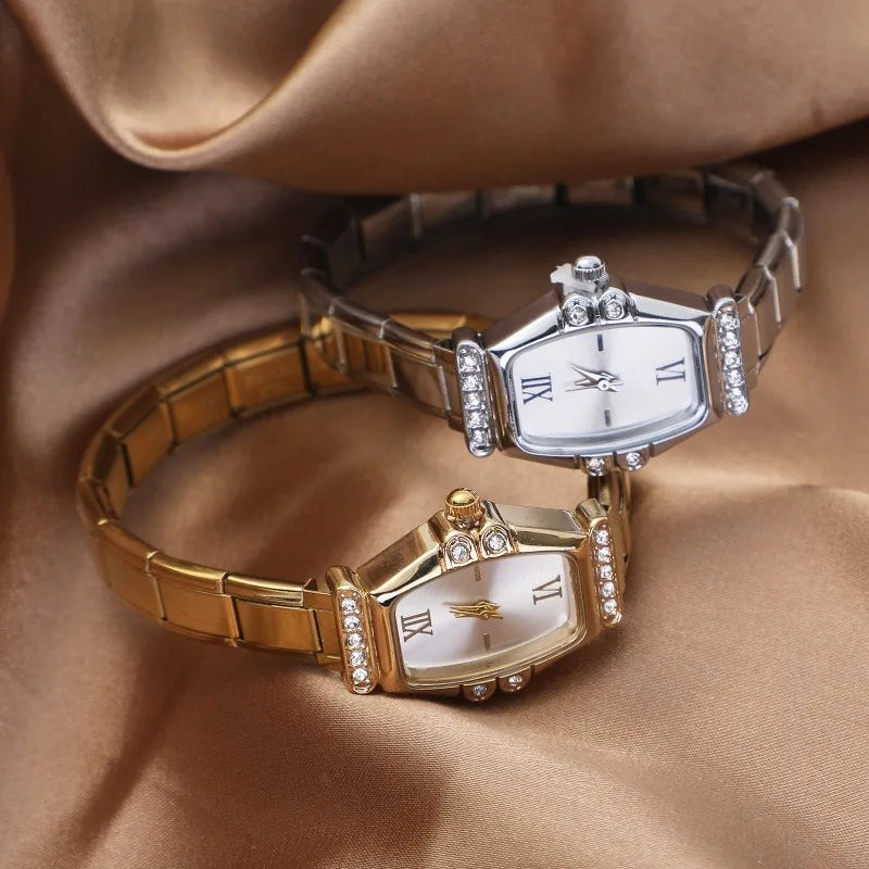 2025 Women Watches Small Round Watch Golden Luxury Wristwatches Ladies Fashion Gold Bracelet Watch Female Elegant Clock Women