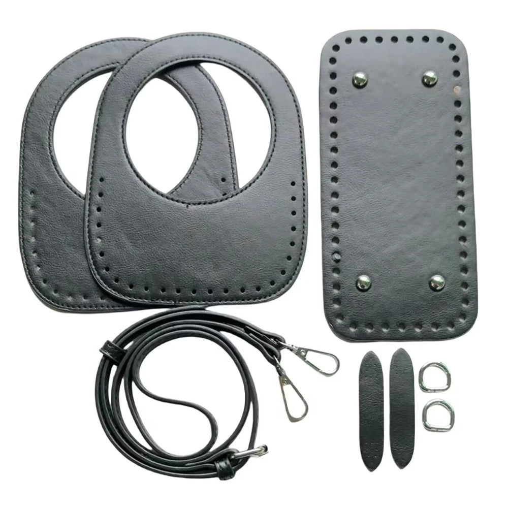 Beach Bag Handmade Accessories, Backpack Creative DIY Wallet, Pu Material Handle, Shoulder Strap, Base Plate, Ear Straps, 8-Piece Set