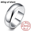 High Quality 925 Sterling Silver Ring Fashion Simple Smooth Round Ring Party Jewelry for Women Size 5 6 7 8 9 10 11