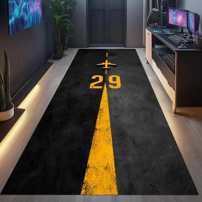 Home Use Runner Rug Vintage Airplane Runway Carpet Living Room Personalized Bedroom Bedside Sofa Home Decoration Floor Mat