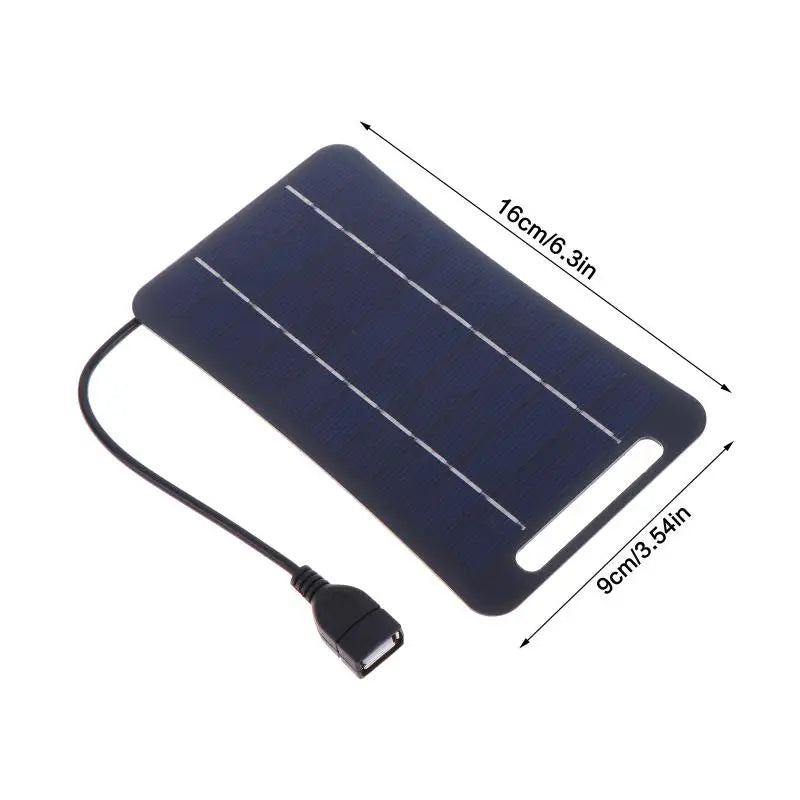 [New] 2W Solar Charger Portable W/USB-C Fast Charging For Phone Power Banks Camping Hiking Emergency Power Supply