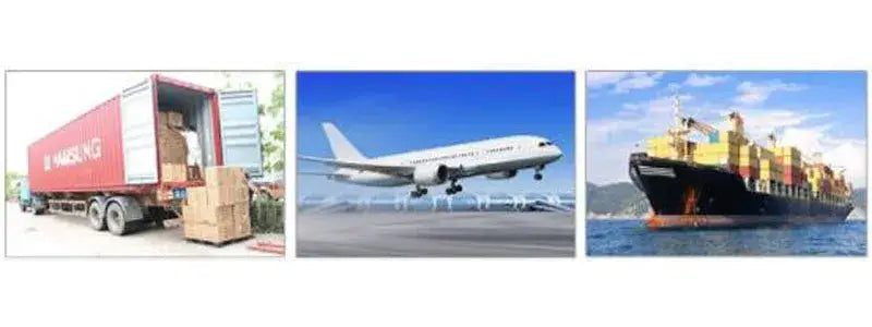 white passenger airplane with blue and red livery and landing gear down in the background of a walkie talkie silicone case for baofeng bf 888s highlighting durability and protection for radio walkie talkie users concerned with shipping time.