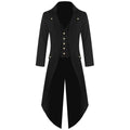 Mens Jacket Men Tailcoat Victorian Black Costume Long Jacket Mens Party Punk Soft Steampunk Clothes Comfortable Retro