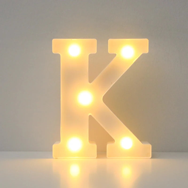 Alphabet LED Letter Lights Luminous Number Lamp Battery Night Light for Wedding Birthday Christmas Party  Home Decoration