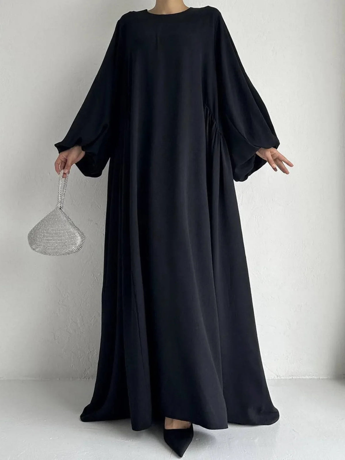 New Women Muslim Dresses Fashion Simple Solid Abaya Ramadan Caftan Elegant Female Casual Plain Maxi Dress Modest Dress for Women