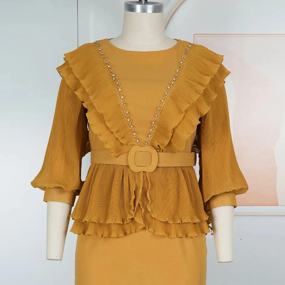 Party Evening Elegant Dresses For Women Luxury Celebrate Pleated Robes African Turkey Birthday Gown Wedding Prom Ladies Clothing