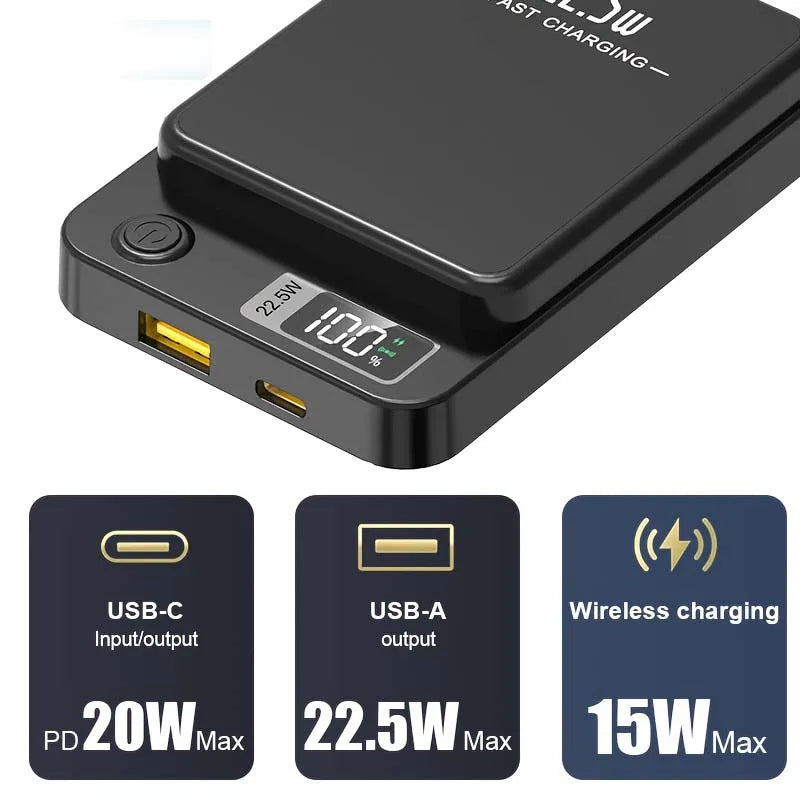 100000mAh Magnetic Powerbank Magnetic Power Bank Wireless Fast Charger For iPhone Backup Battery For Magsafe