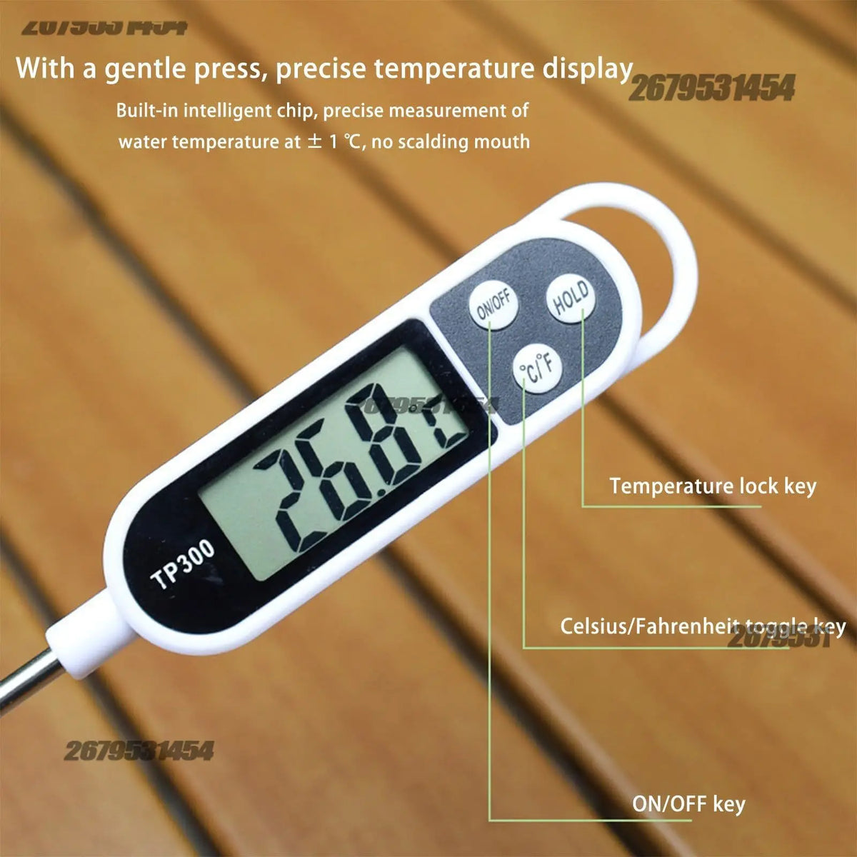 Kitchen Thermometer for Cooking Digital Temperature MeasuringTool for Meat Electronic Food Thermometer LCD Display Food
