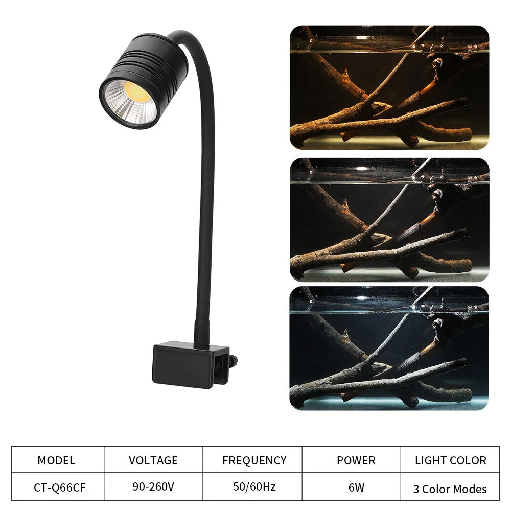 LED Spotlight Fish Tank Decorative Aquatic Lamp Aquarium Ornamental Fish Tank Clamped Downlight Rain Forest Tank
