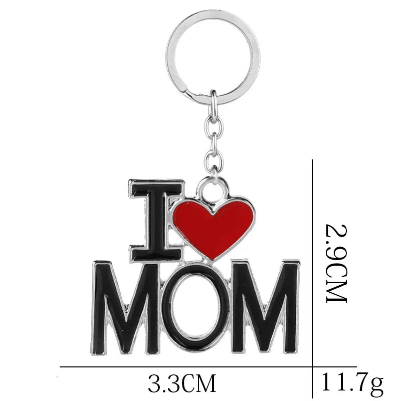 I Love Papa Mom Creative Metal Letter Keychain Father's Day Mother's Day Gift Giveaway