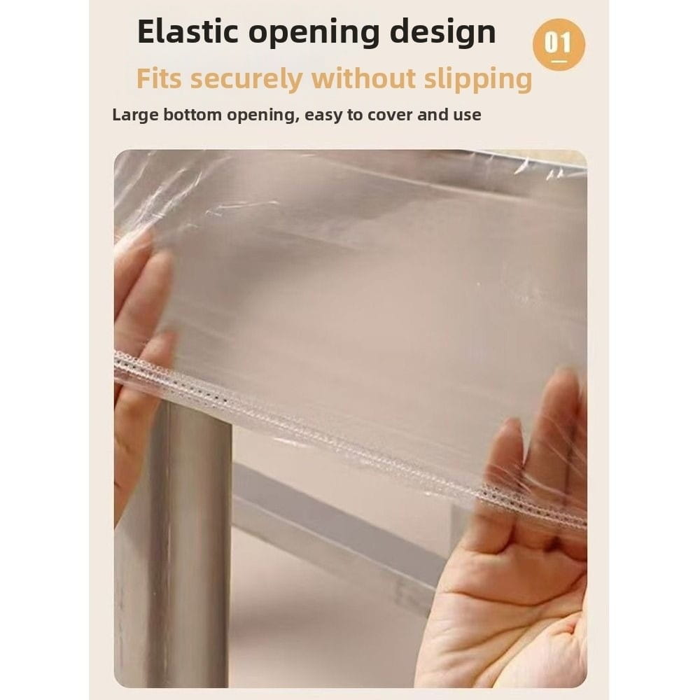 Ensemble de housses de protection imperméables pour meubles en plastique transparent, avec ouverture élastique, pour un maintien sûr et anti-dérapant.