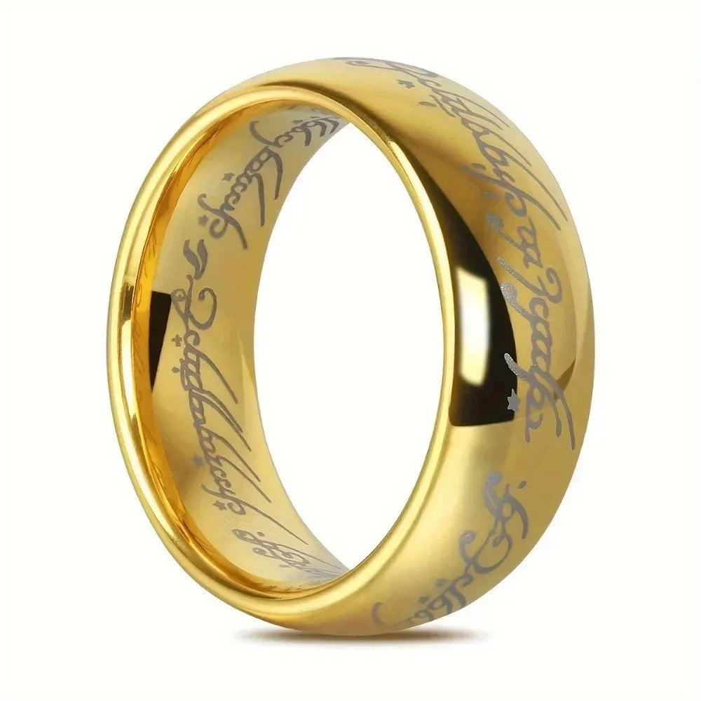 Language Stainless Steel Rings for Unisex Fashion Accessories Jewelry
