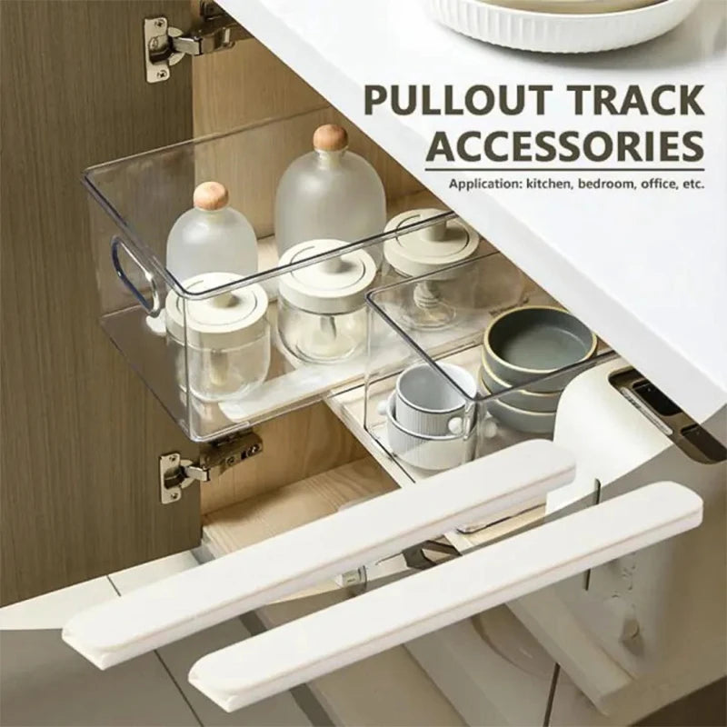 Storage Basket Track DIY Drawer Organizers Slides Storage and Organization Accessories