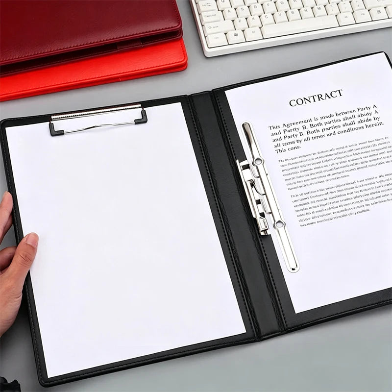 University A4 Leather Executive Portfolio Folder women Business  for Document Holder Clipboard Desk organizer Office Accessories