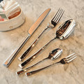 Stainless Steel Slanted Cutlery Set Portable Travel Dinnerware Spoon Fork Knife Reusable Tableware Set For Camping Outdoor