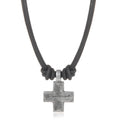 1 Piece Women and Men Retro Woven Cross Pendant Necklace Rope Leather Necklace for Women