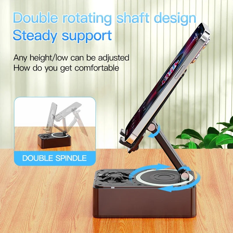 3 In 1 Mobile Phone Bracket Bluetooth Speaker Power Bank Rotating Foldable Lazy Desktop Holder Stand For Cell Phone Tablets iPad