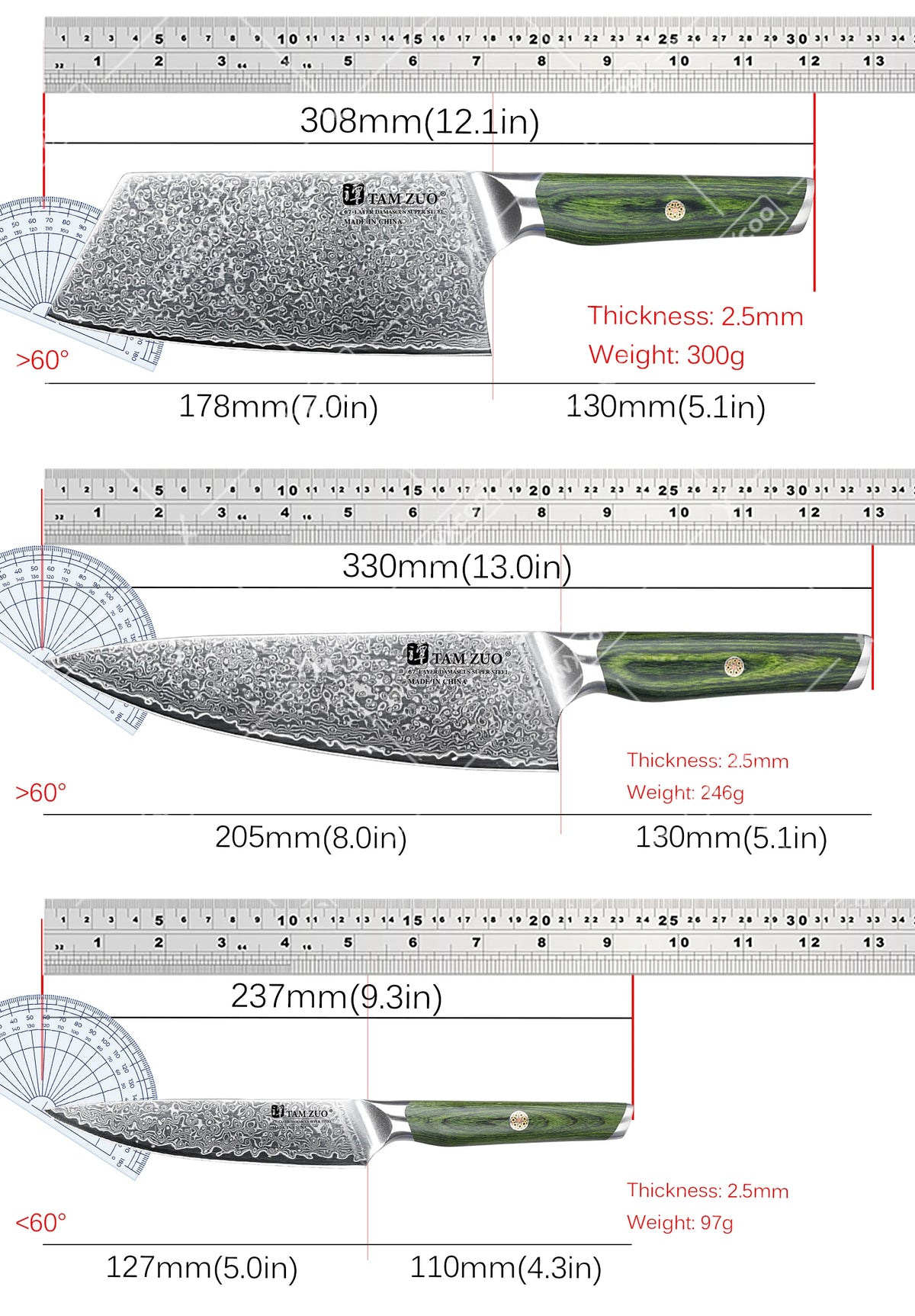 TAMZUO Damascus Steel Kitchen Chef Knife Tools Set For Kitchen Fruit Cooking Utility Knife  Cooking Tools  ножи кухонн