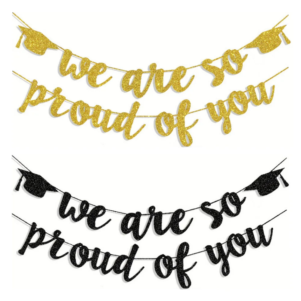 2026 Graduation Banners Glitter We are So Proud of You Graduation Banners Garland for Congratulation Graduations Party