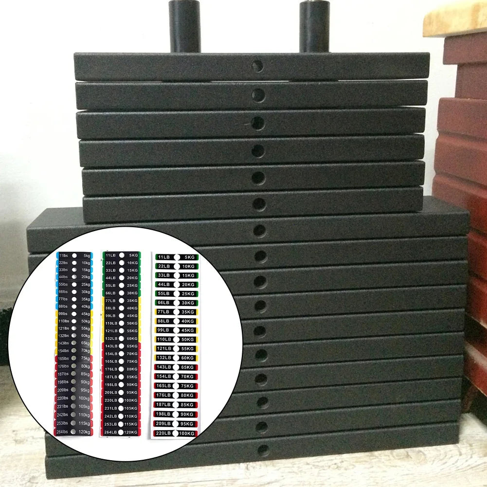 Fitness Equipment Weight Stickers Gym Weight Stack Labels Number Stickers 5kg To 120kg Gym Weight Equipment Label Number Sticker