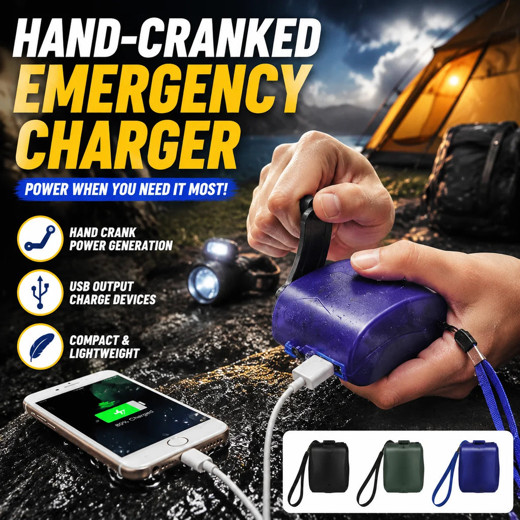 Hand Cranked Emergency Phone Charger Manual Dynamo Power Bank USB Mini Hand Crank Generator For Camping Outdoor Survival