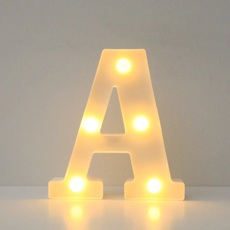 Alphabet LED Letter Lights Luminous Number Lamp Battery Night Light for Wedding Birthday Christmas Party  Home Decoration