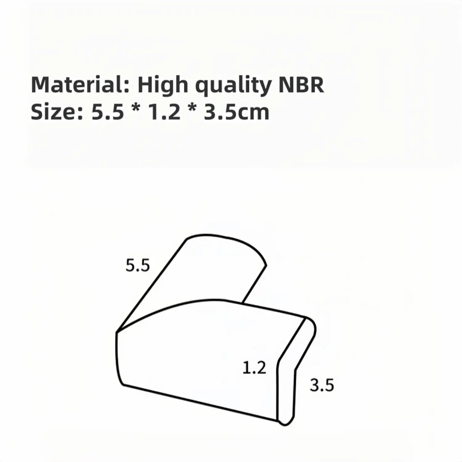 Der Wabengitter-Babyeckschutz aus Sicherheits-Schaum mit einer hochwertigen NBR-Schaumstoff-Polsterung in schlichter Linienzeichnungs-Optik mit den Abmessungen 5,5 x 1,2 x 3,5 cm.