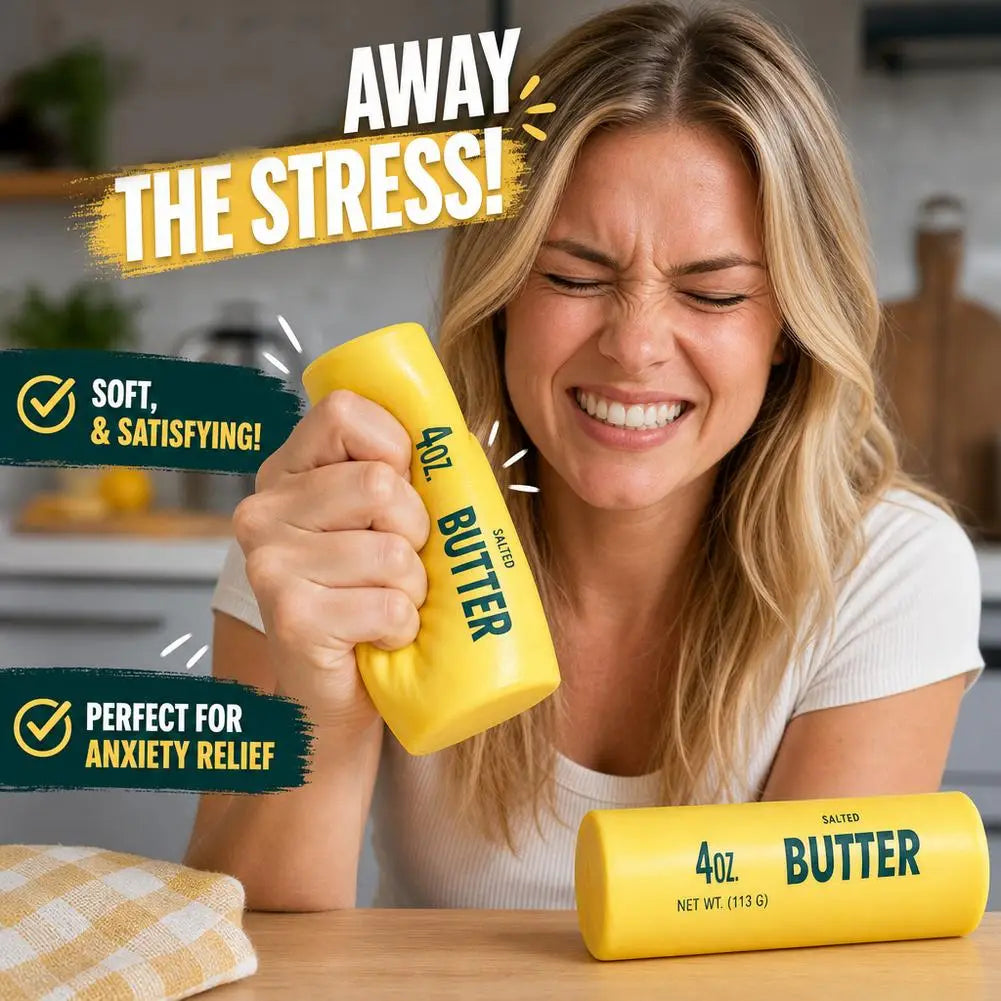 yellow butter salted butter stick stress ball slow rising squeeze toy 4 oz for sensory relief and stress reduction