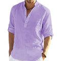 New Men's  Long Sleeve T-Shirts Breathable Shirt  Casual Basic Cotton  Shirt Tops
